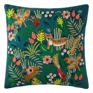 Rifle Paper Co. Jungle Embroidered Large Throw Pillow